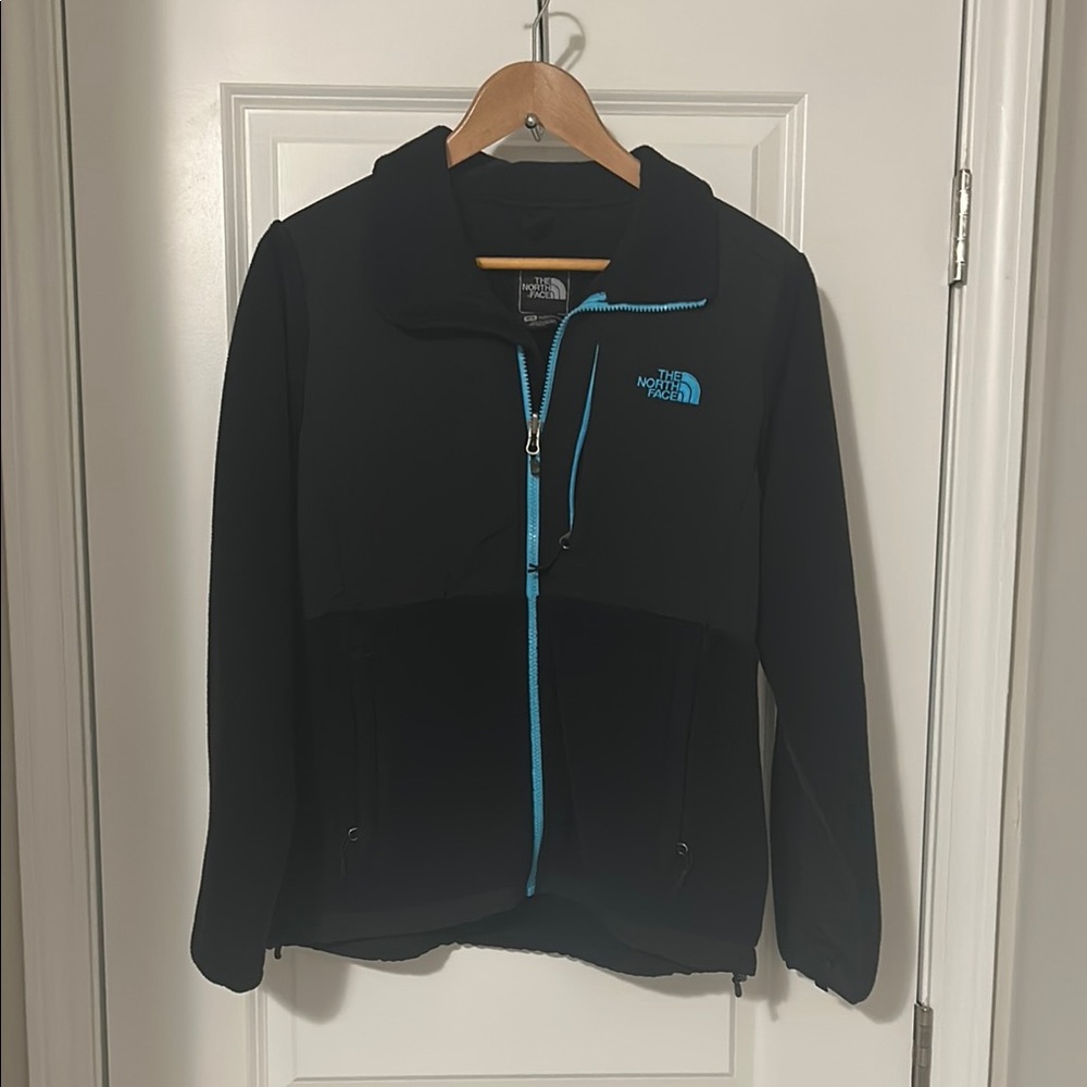 The North Face Black Jacket with Teal Highlights